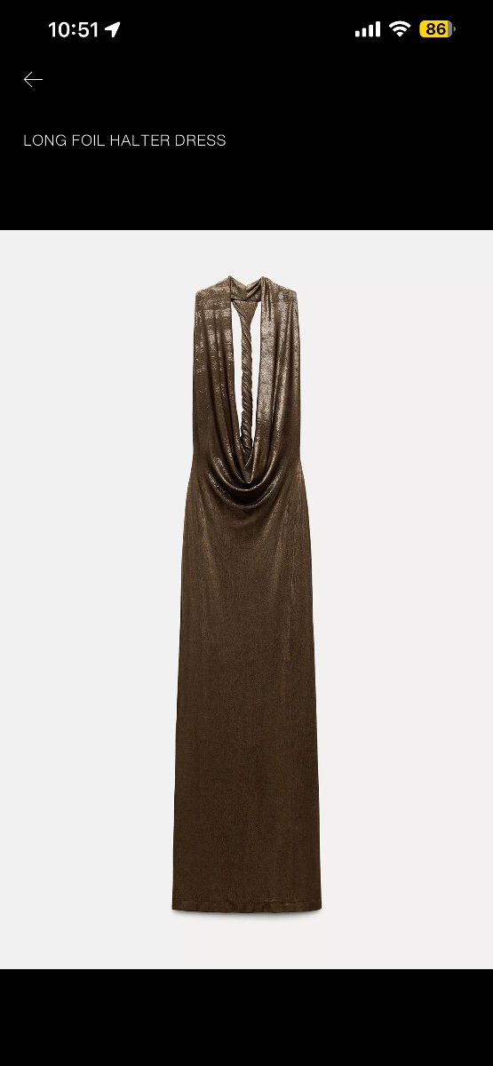 Zara halter neck twist back maxi dress