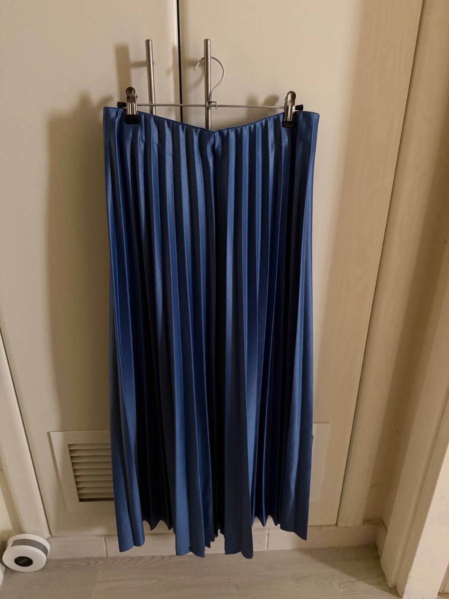 Blue pleated skirt