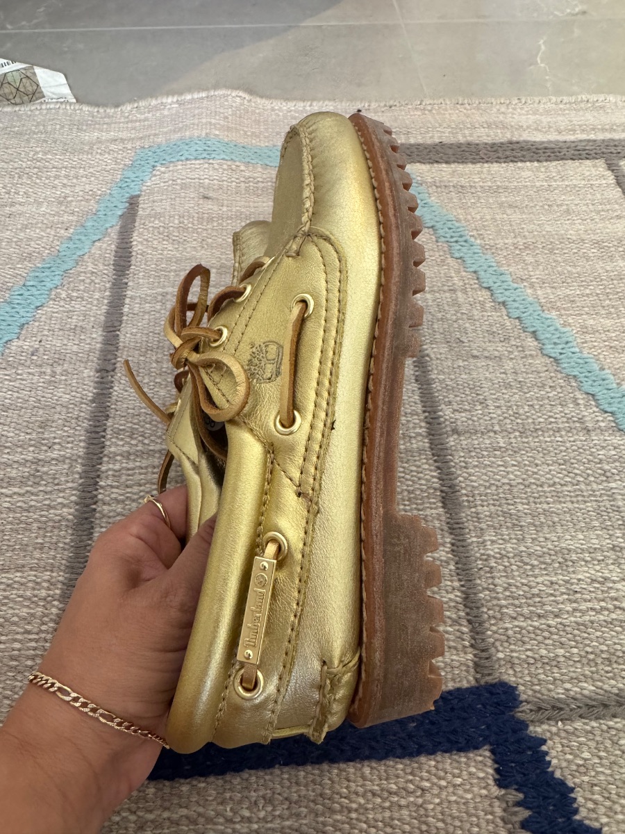 Timberland Gold Leather Loafers photo 3