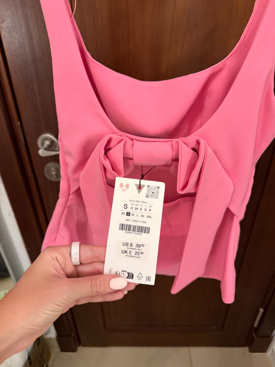 Zara Pink bow top photo 3