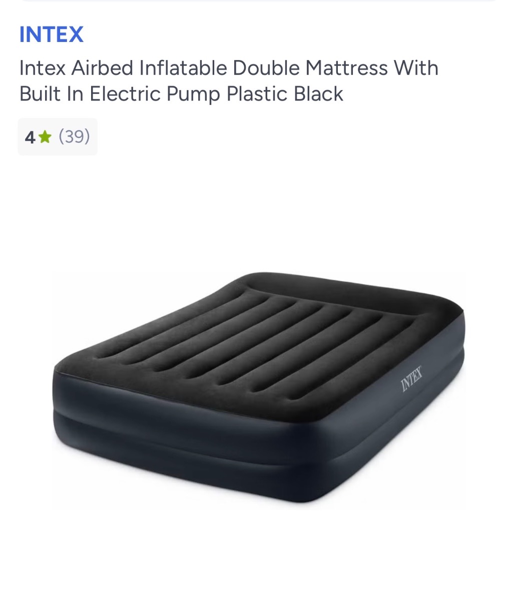 Intext Double Blow-Up Bed - Built in Pump