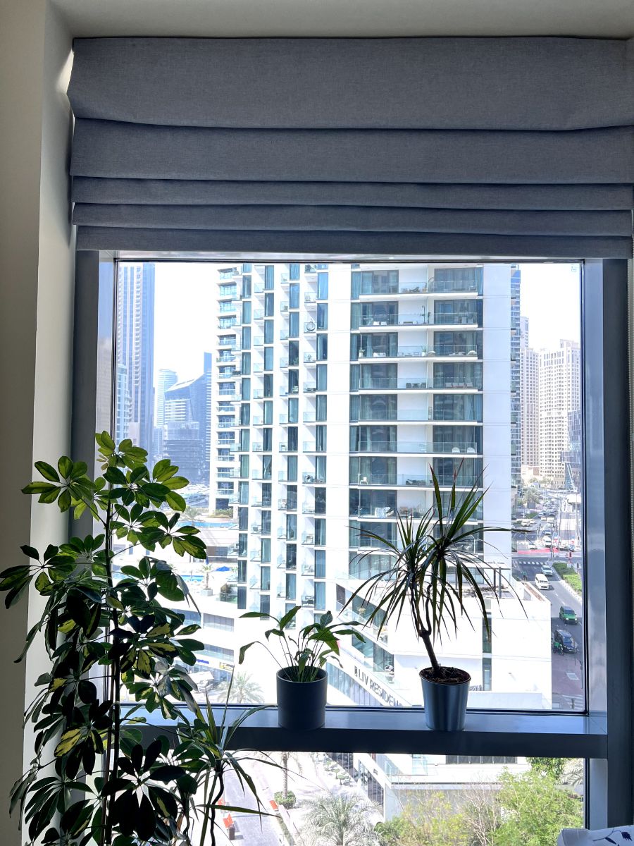 Grey Fabric Roman Blind Curtain - Made-to-Measure
