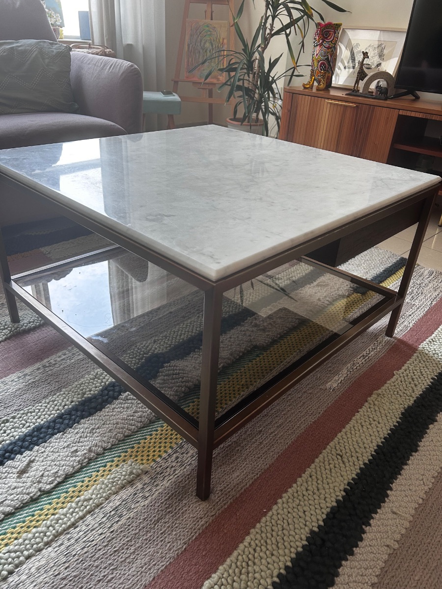 Natuzzi Coffee table with white marble top photo 2