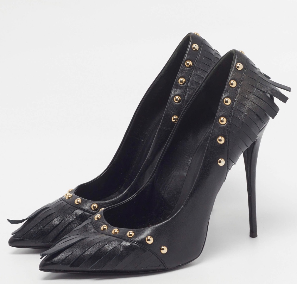 Giuseppe Zannotti Giuseppe Zanotti Black Leather Studded Fringe photo 2