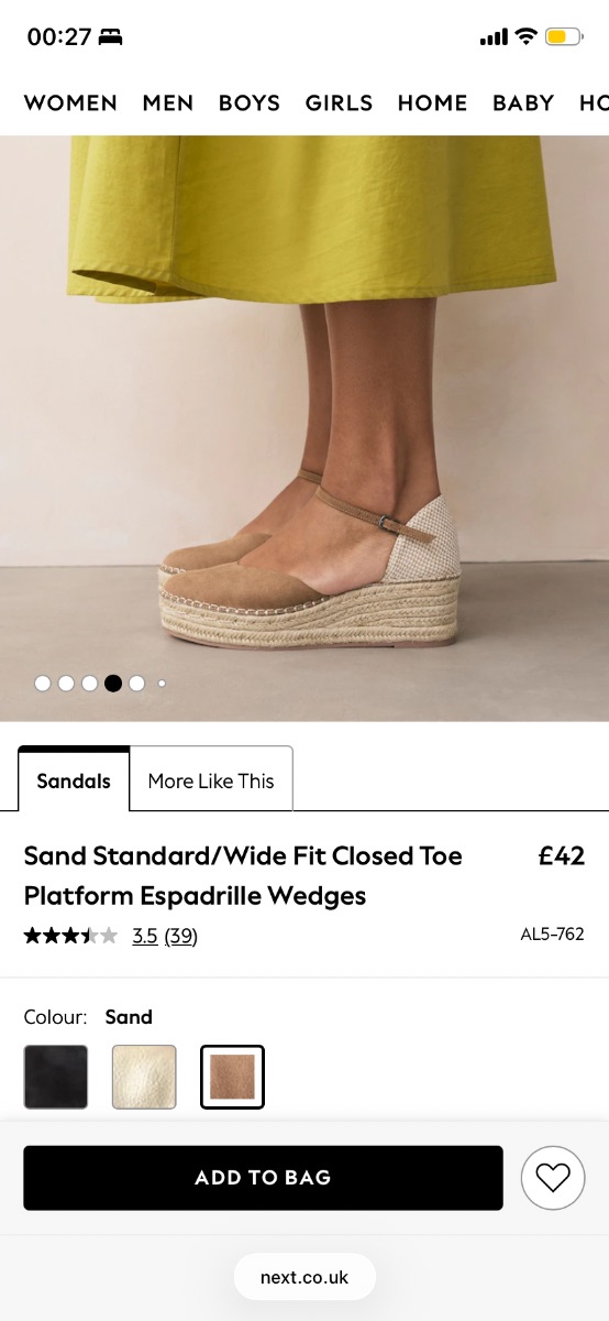 Next Sand Closed Toe Platform Espadrille Wedges photo 3