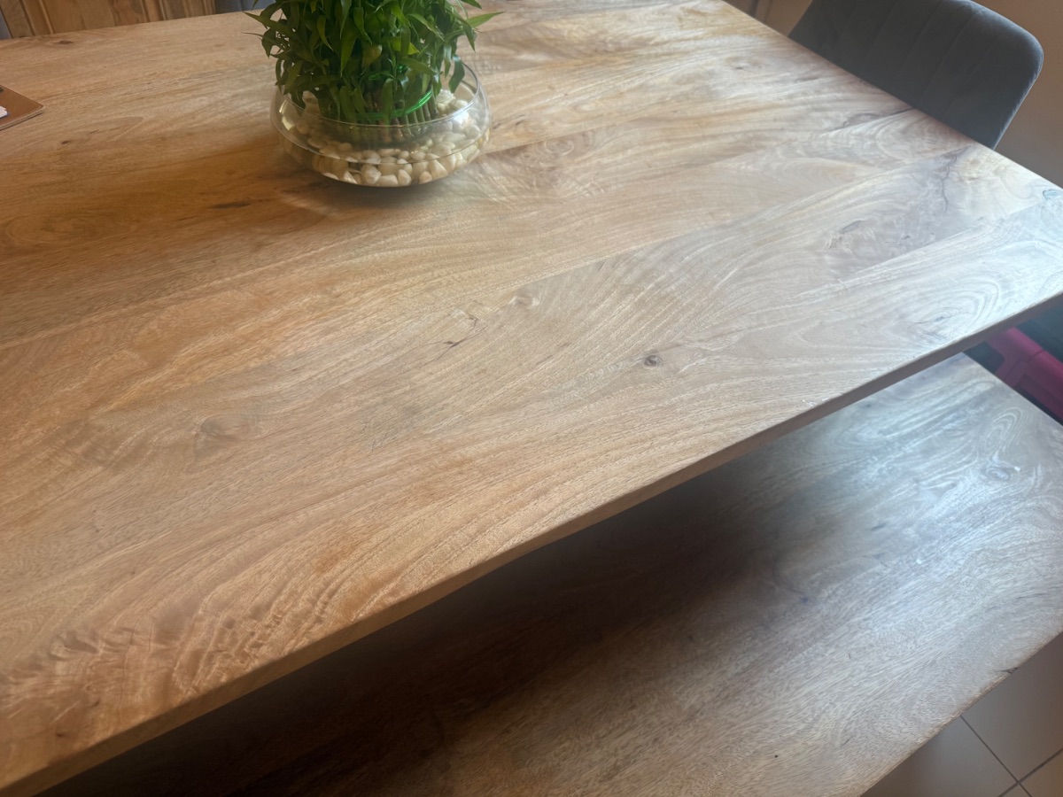 Dining table with bench and 4 chairs photo 3