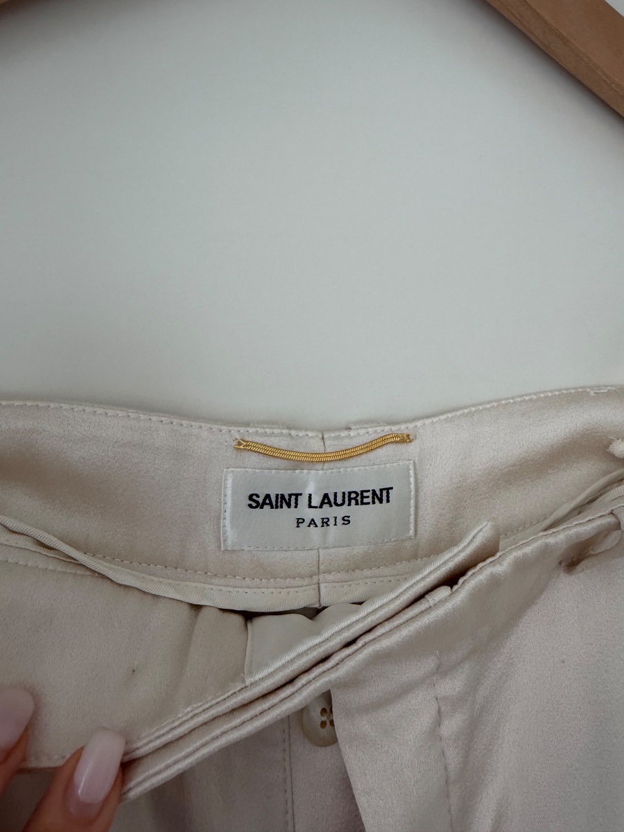 Saint Laurent Ivory Wide-Leg Trousers – Excellent Condition photo 2