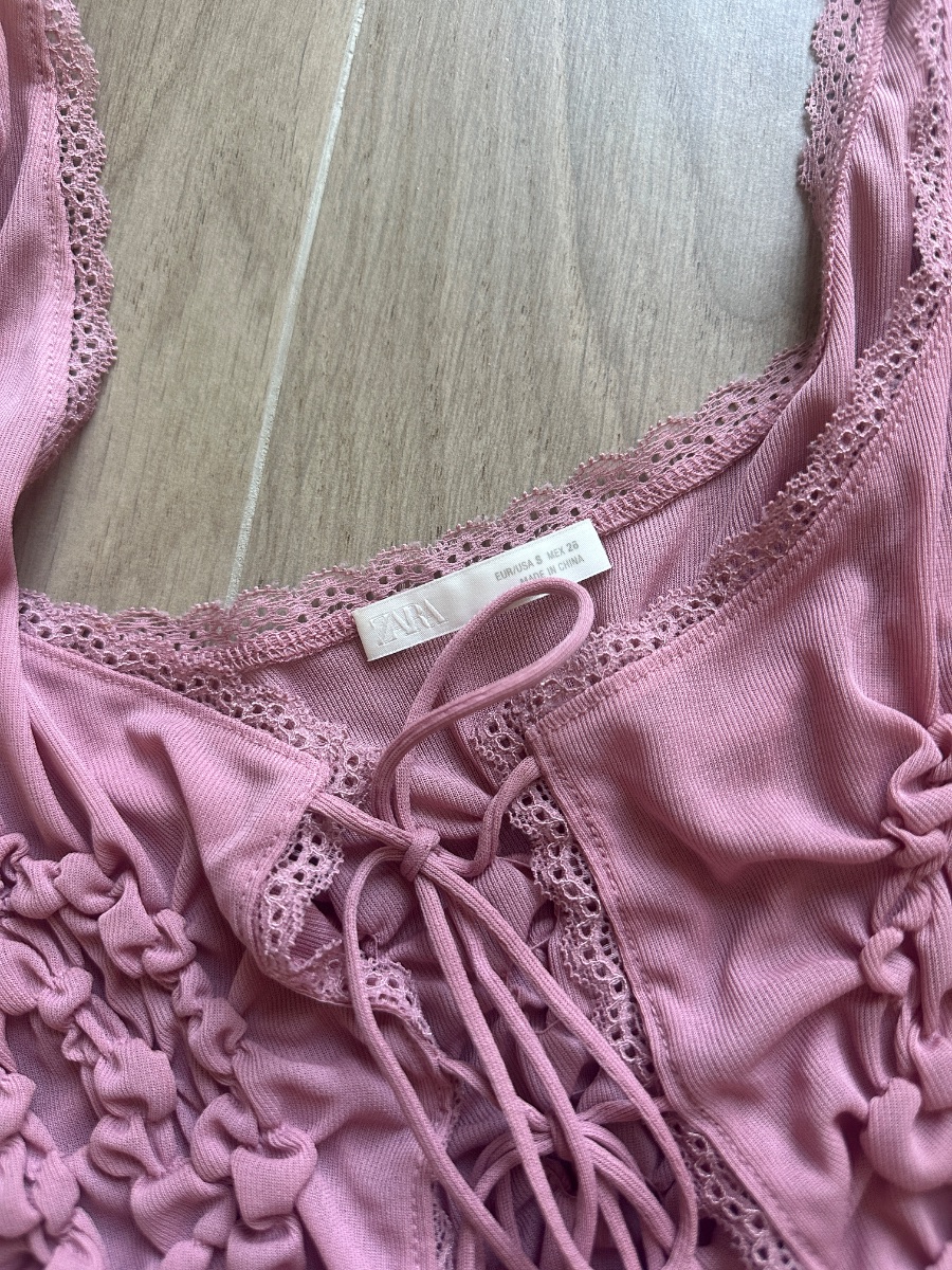 Zara ruffle tie up top photo 2