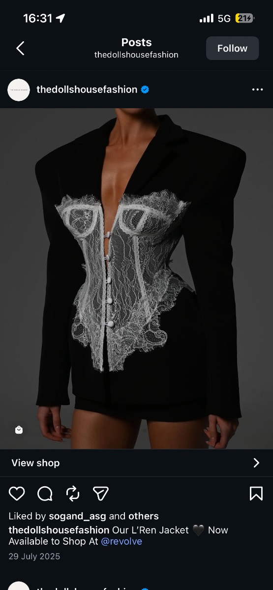 Dolls House Fashion Corset Blazer dress