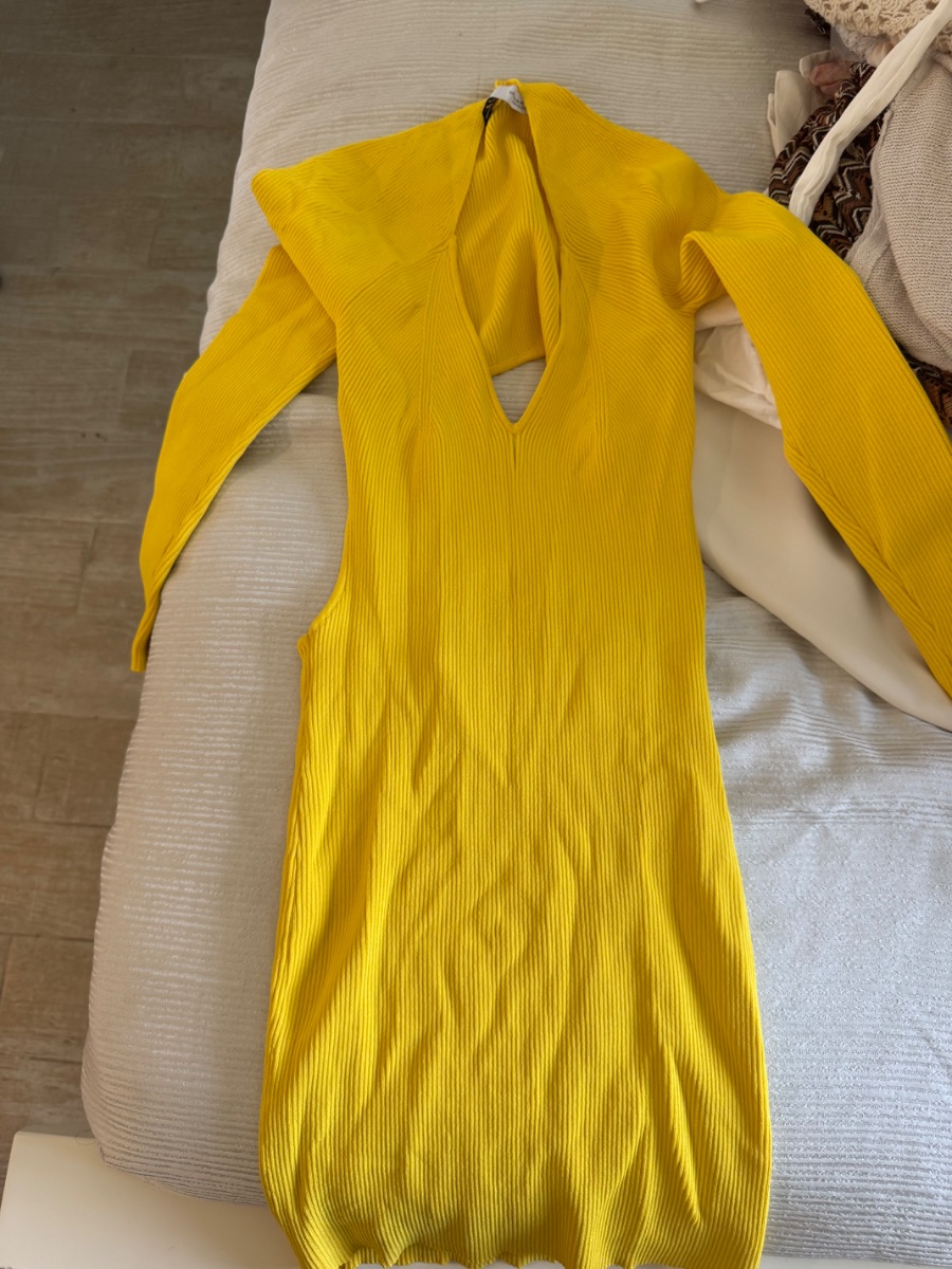 Zara yellow bandage dress