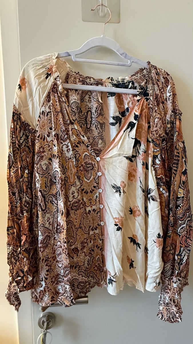Free People Paisley Shirt blouse Medium