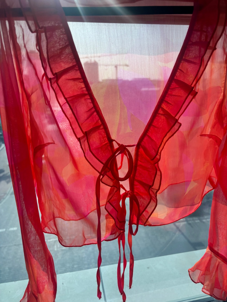 Stradivarius ruffled chiffon blouse photo 3