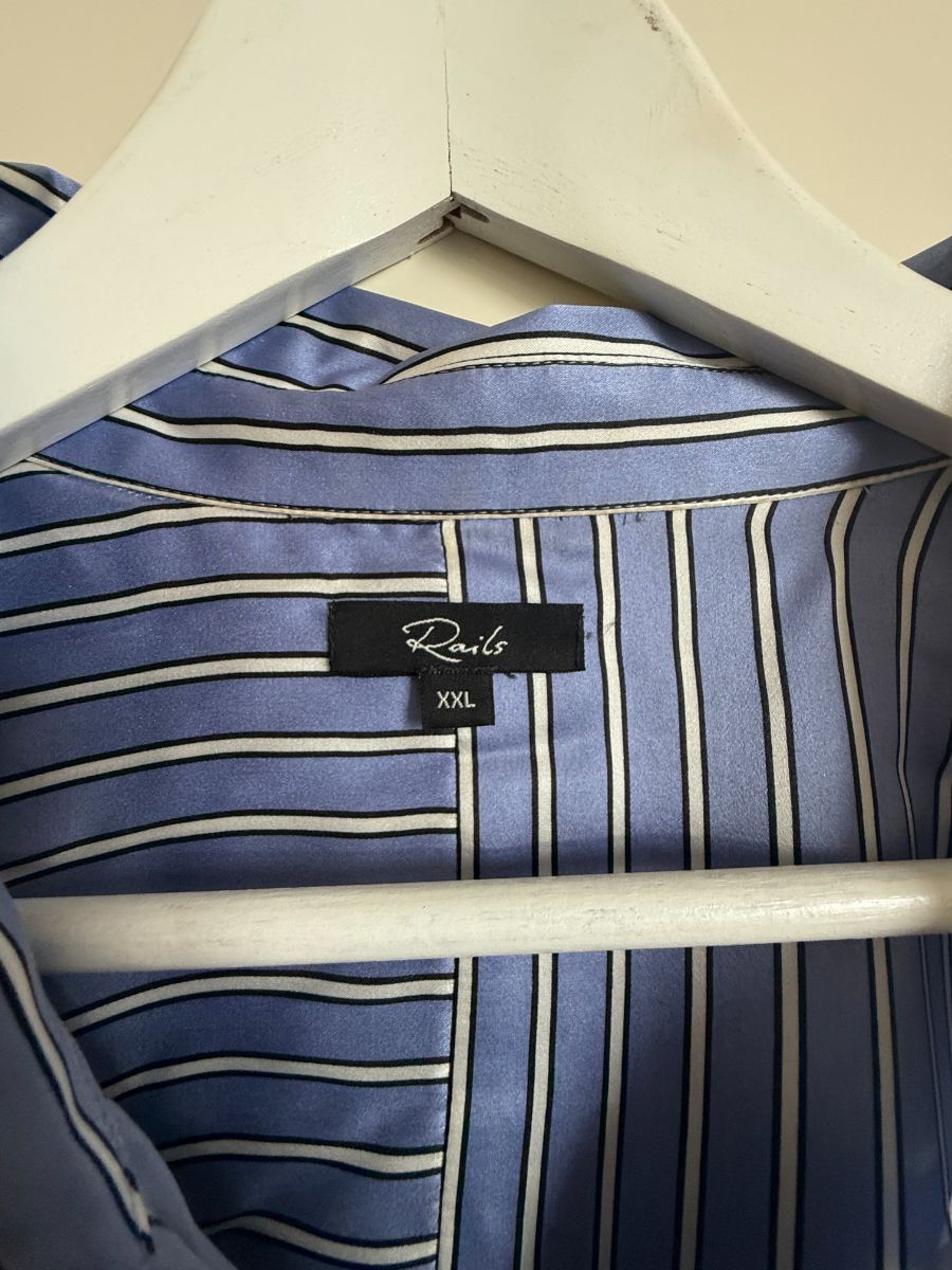 Rails 100% silk Blue Blouse XXL photo 2