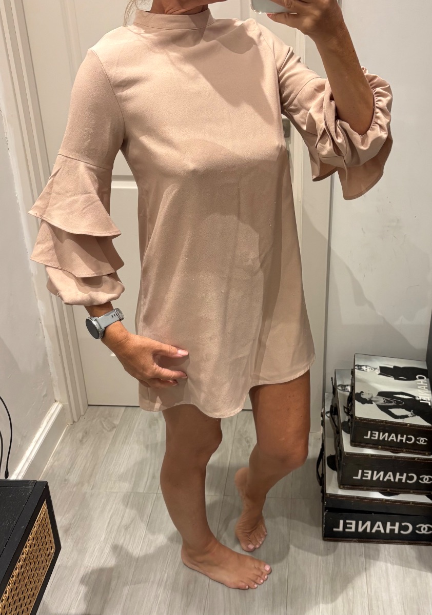 Zara nude shift dress 🤍 photo 2