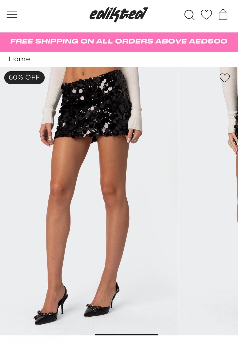 edikted sequin mini skirt