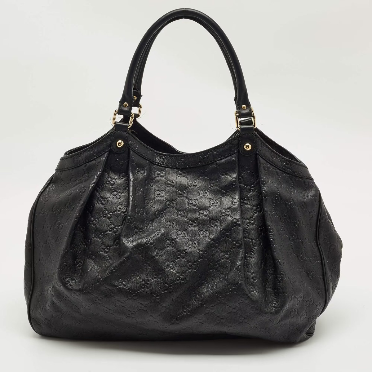 Gucci Black Guccissima Leather Sukey Tote photo 3