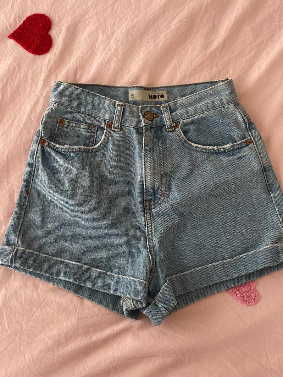 Topshop high waist denim shorts