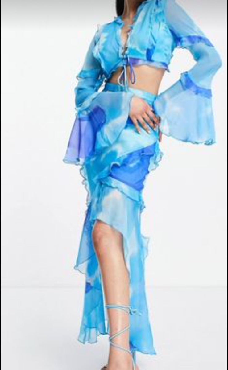 ASOS design blue skirt and Blouse photo 3