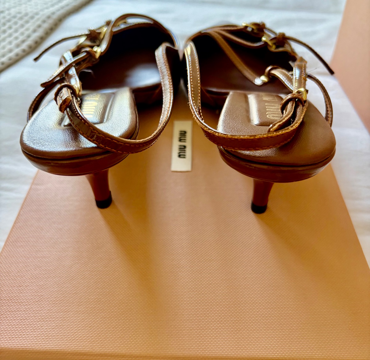 Miu Miu Tan Kitten Heel Shoes - Sz 38 - Box included photo 3