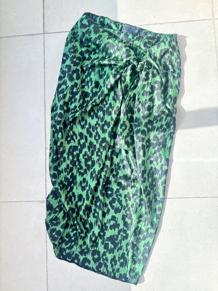 ASOS Green leopard print skirt
