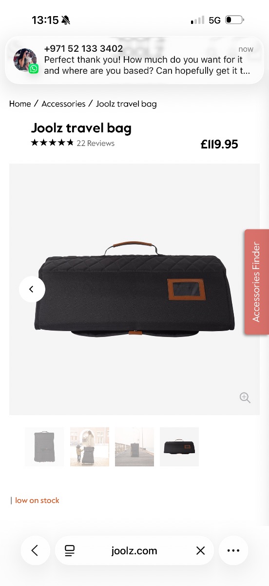 Joolz pram travel bag