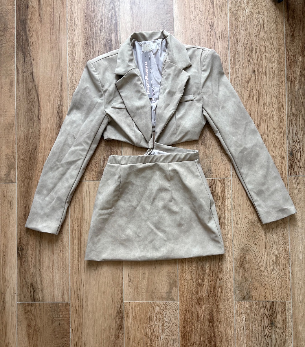 Missguided Cropped Blazer and Mini Skirt Co-ord Set photo 3