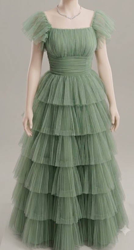 Door Green Gown Dress