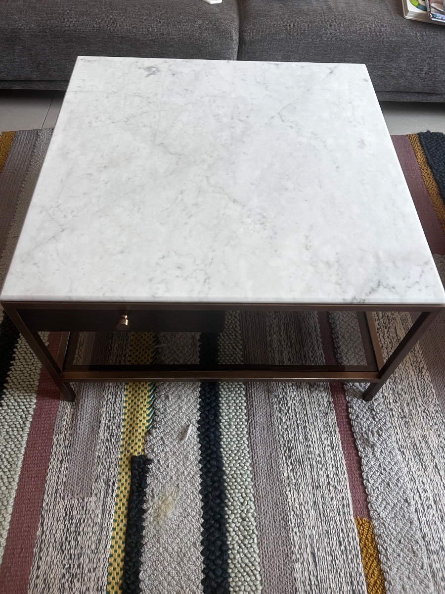 Natuzzi Coffee table with white marble top photo 3