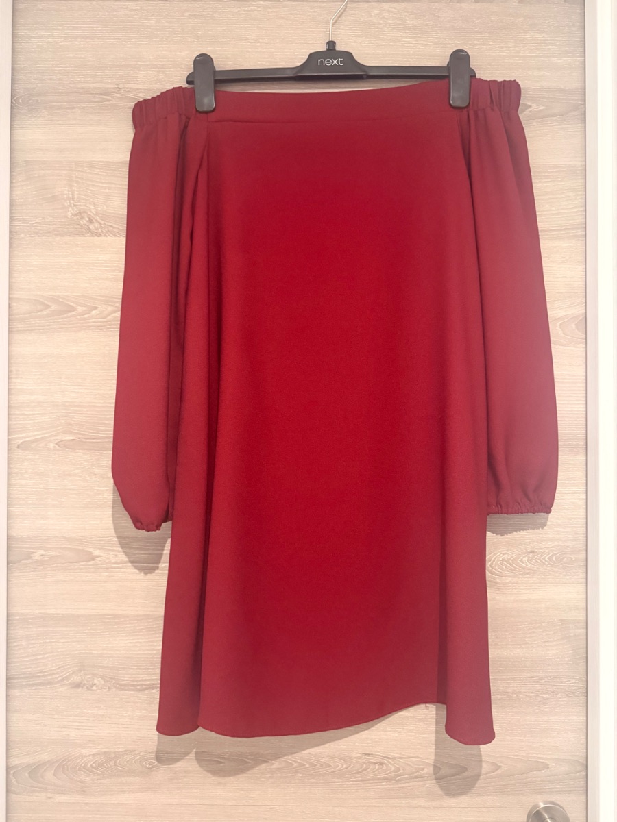 River Island Red off-shoulder dress