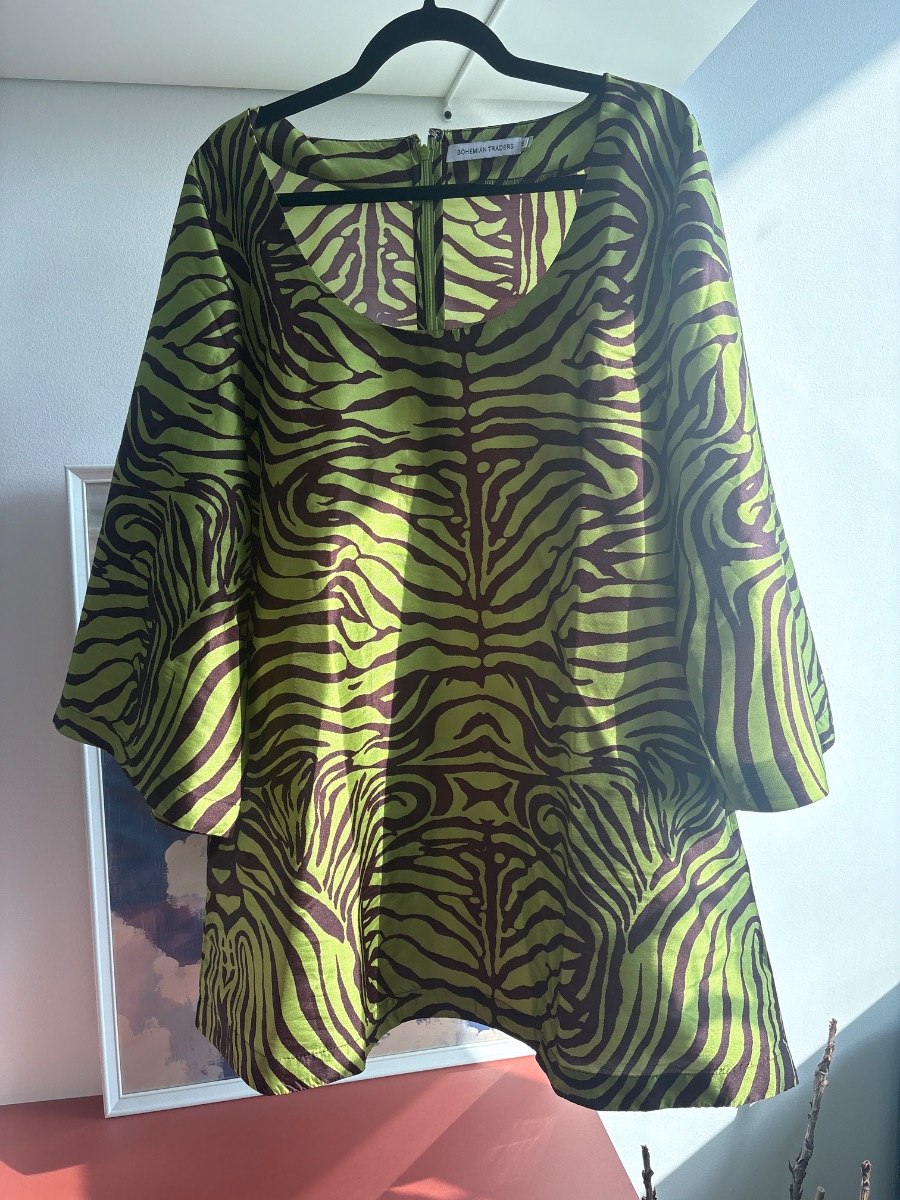 THE DRESS. Bohemian Traders zebra-print satin dress photo 3