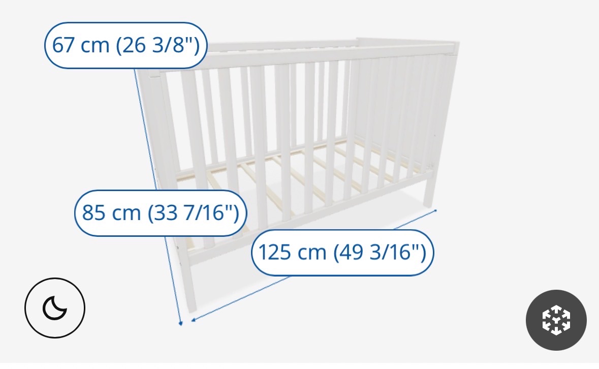 IKEA cot and mattress photo 2