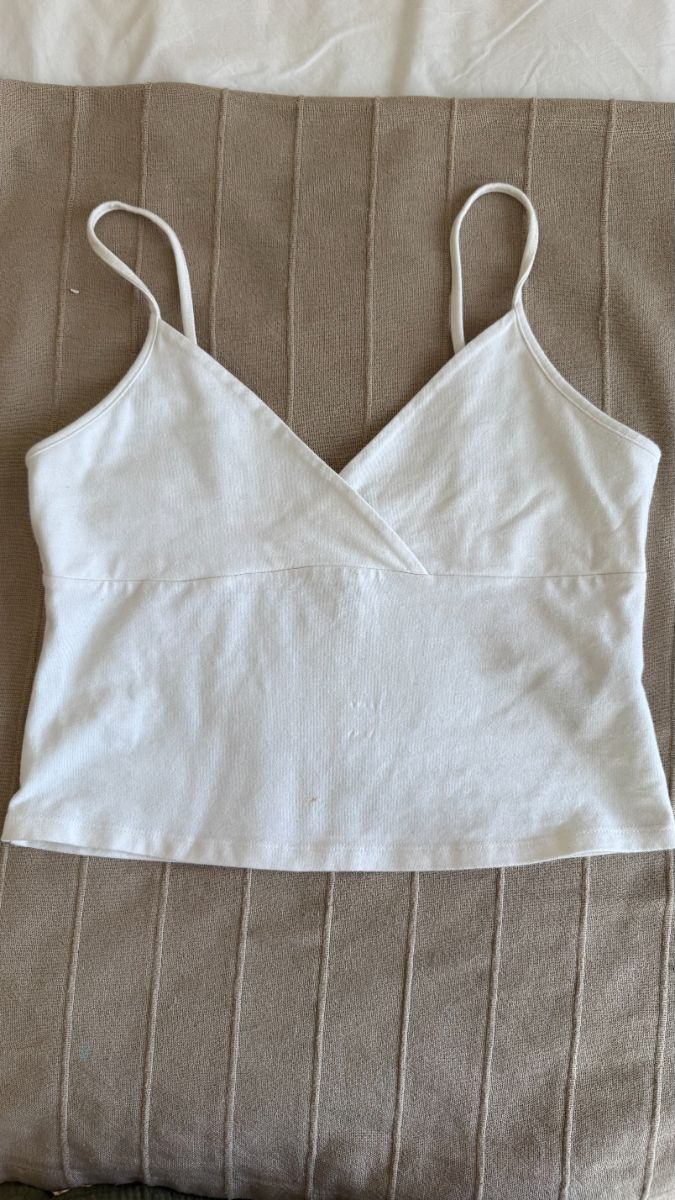 River Island White cropped Vest Top UK12