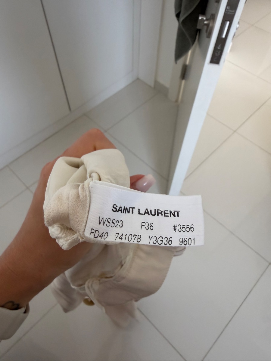 Saint Laurent Ivory Wide-Leg Trousers – Excellent Condition photo 3