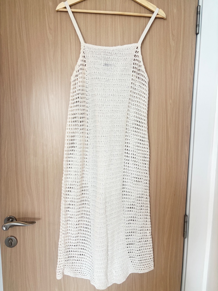 Zara Cream crochet knit dress