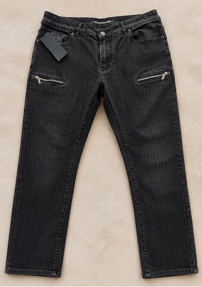 Karl Lagerfeld Karl Lagerfield Black pinstripe slim jeans with zip pockets