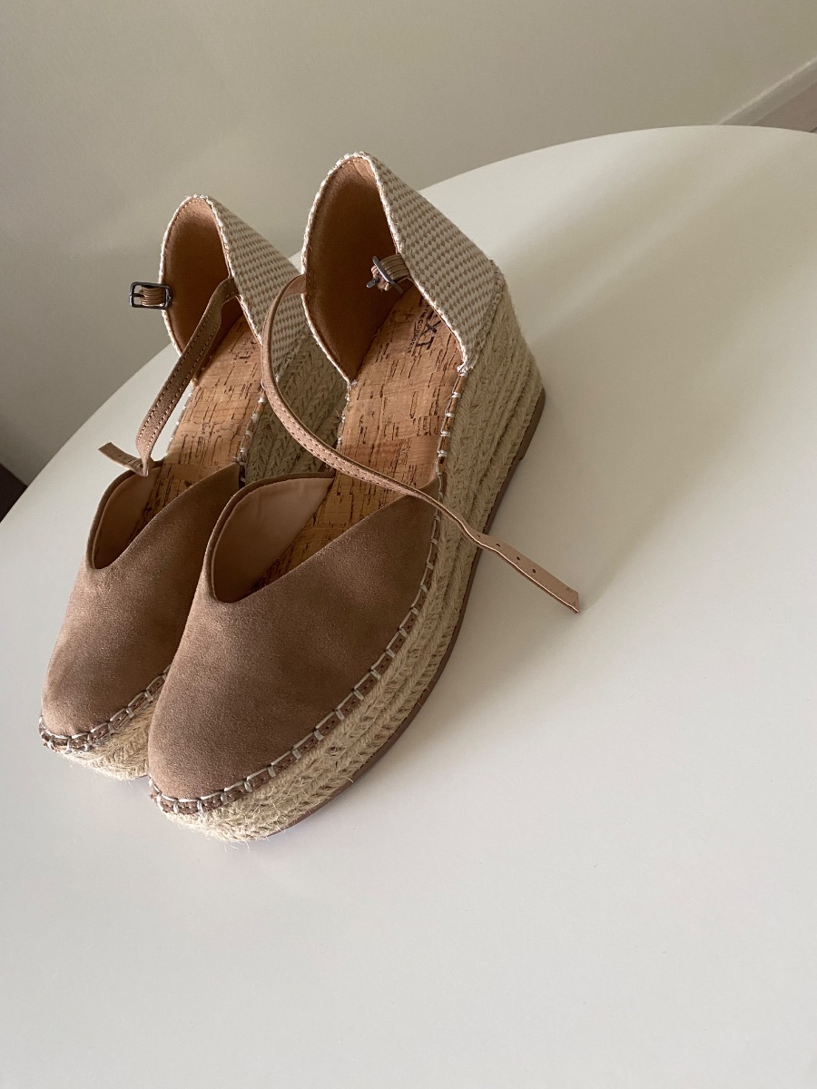 Next Sand Closed Toe Platform Espadrille Wedges