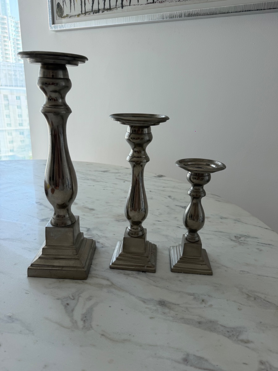 Silver candle stick holders