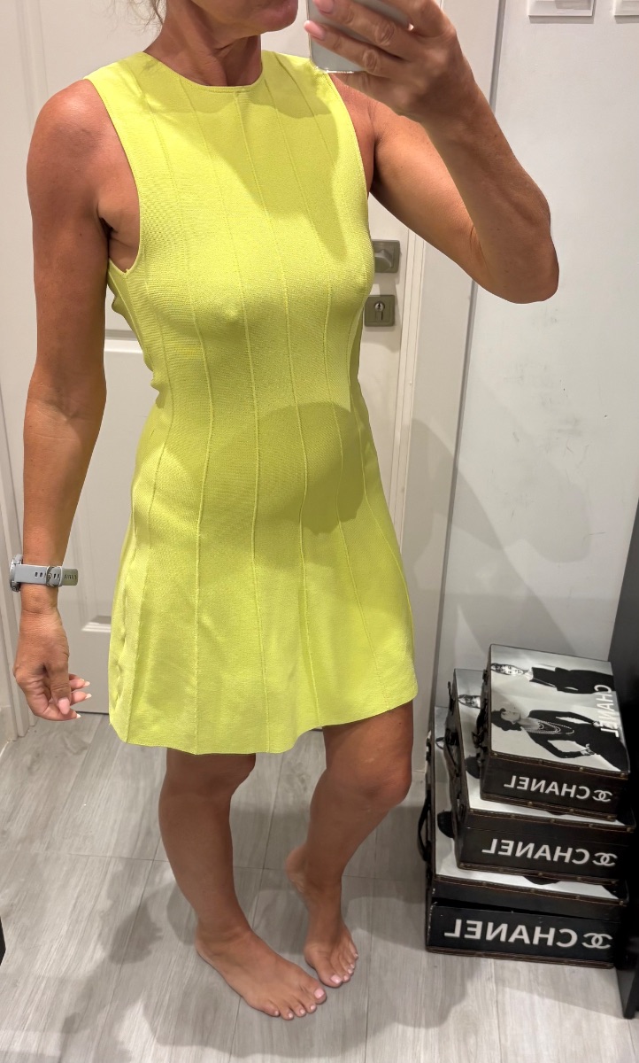 Zara lime green knit dress ๐