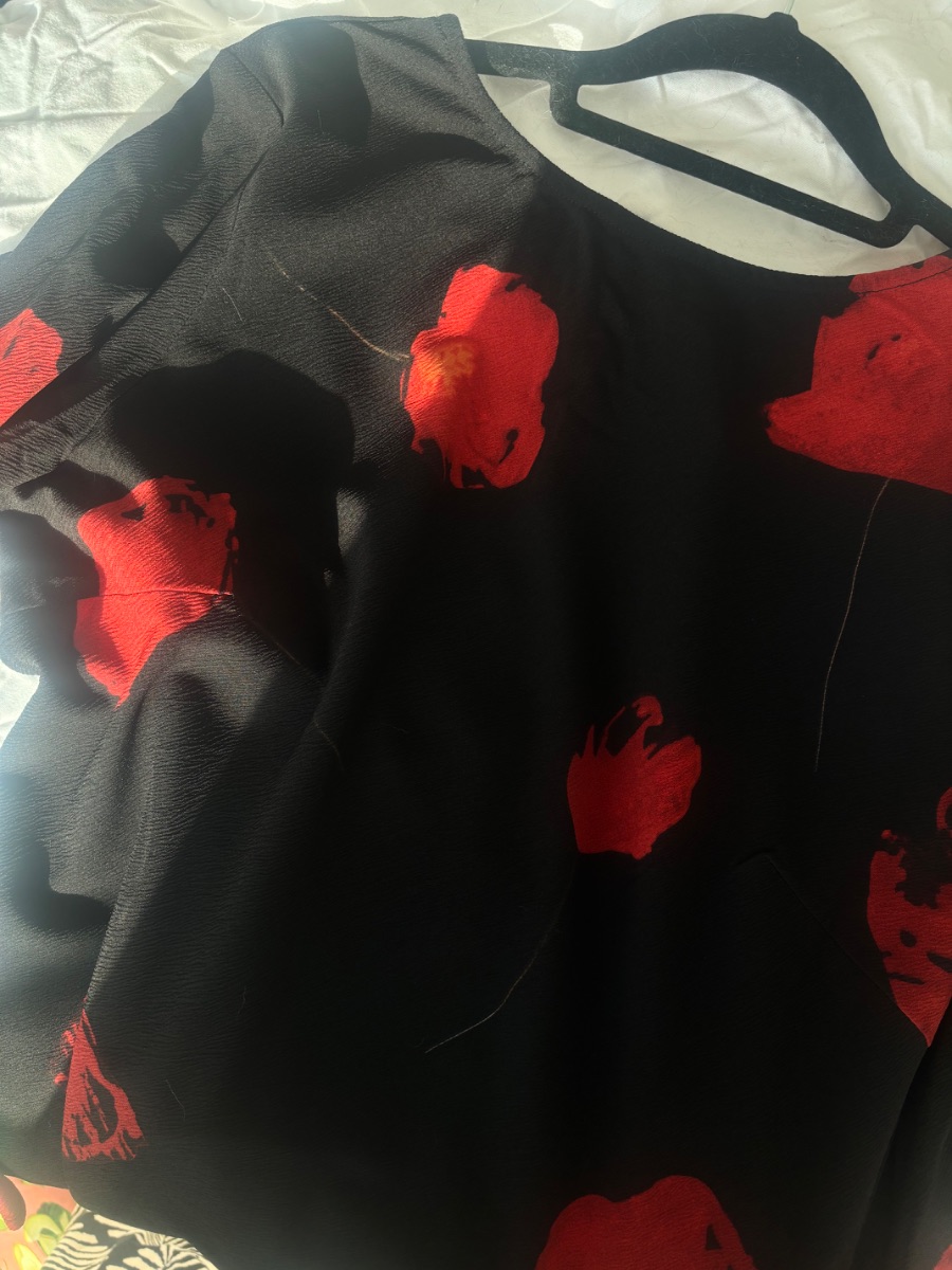 Boohoo Black red floral mini dress photo 3