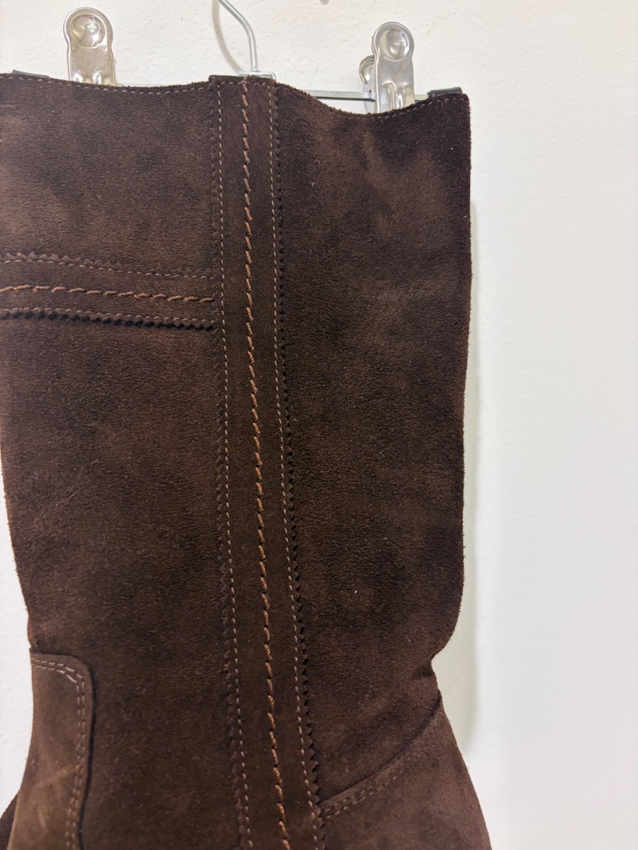Suede Brown Leather Boots - Sz 38 photo 2