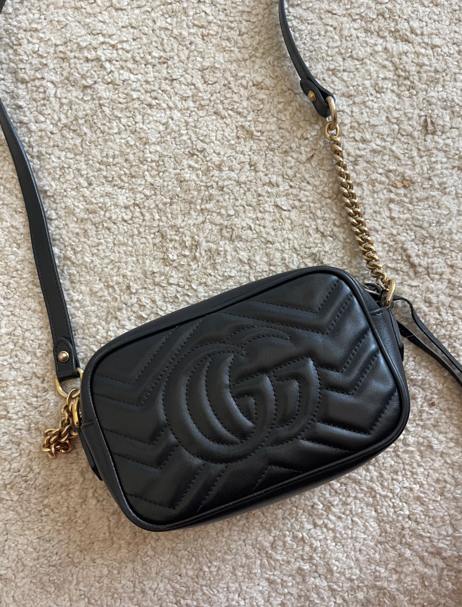 Gucci Mini GG Marmont Shoulder Bag in Black photo 2