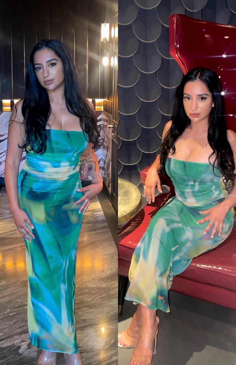 Zara Bandeau Green Dress