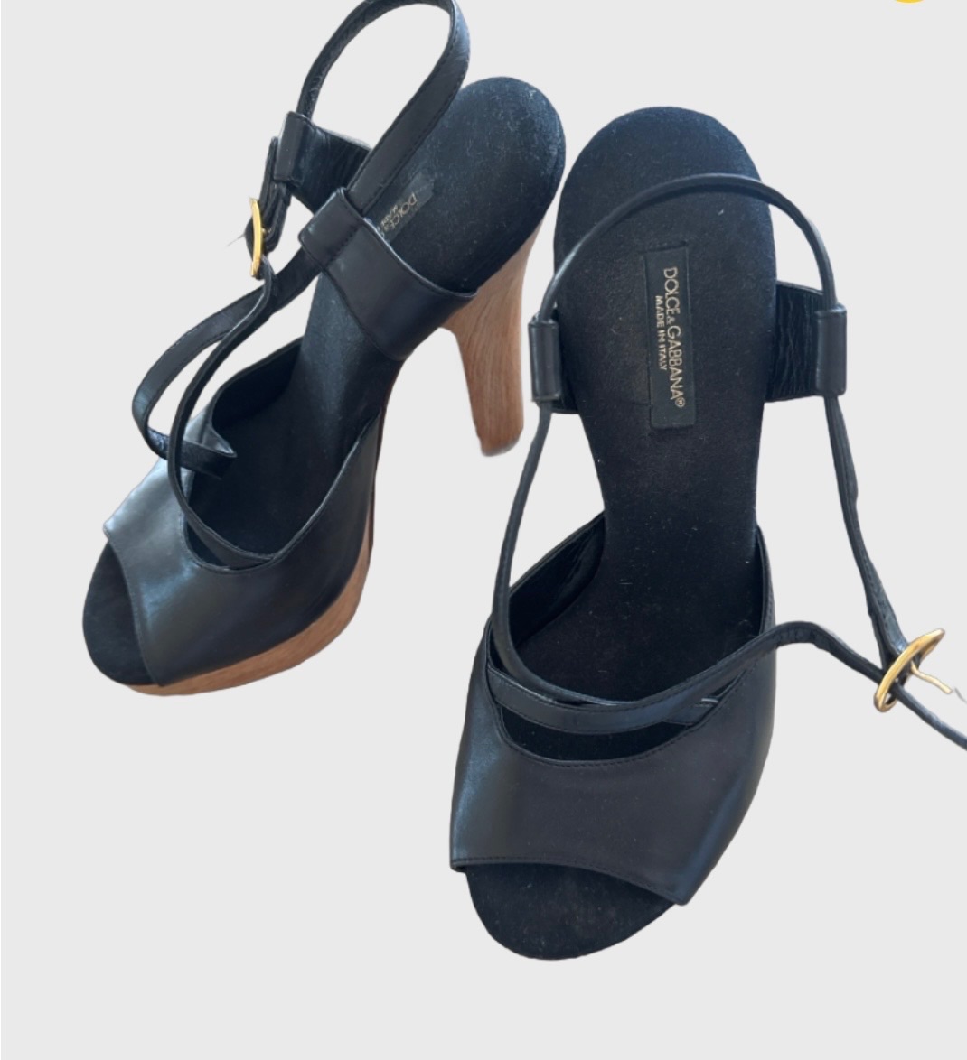 Dolce & Gabbana Black Heeled Sandals - size 37 photo 2