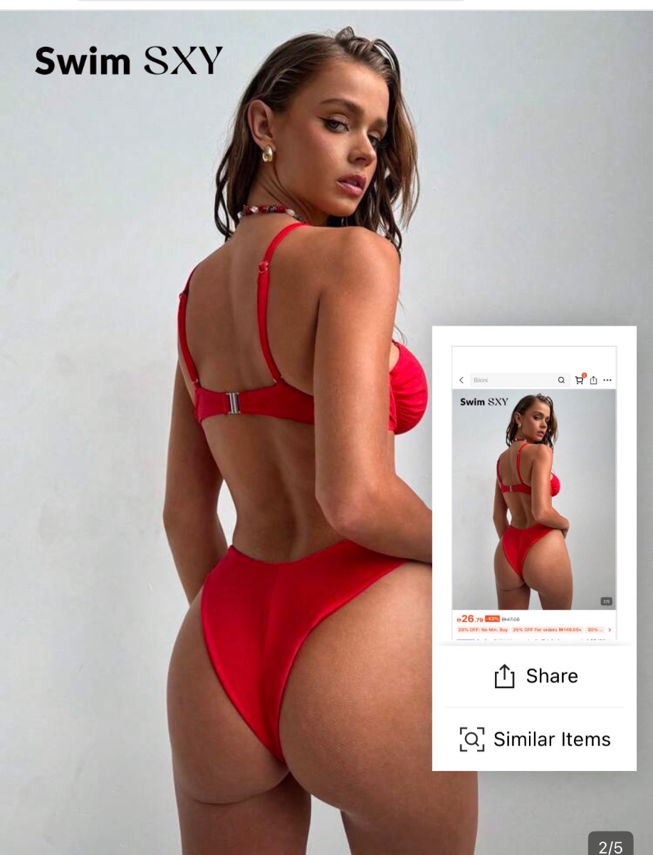 Shein Red bikini size large photo 2