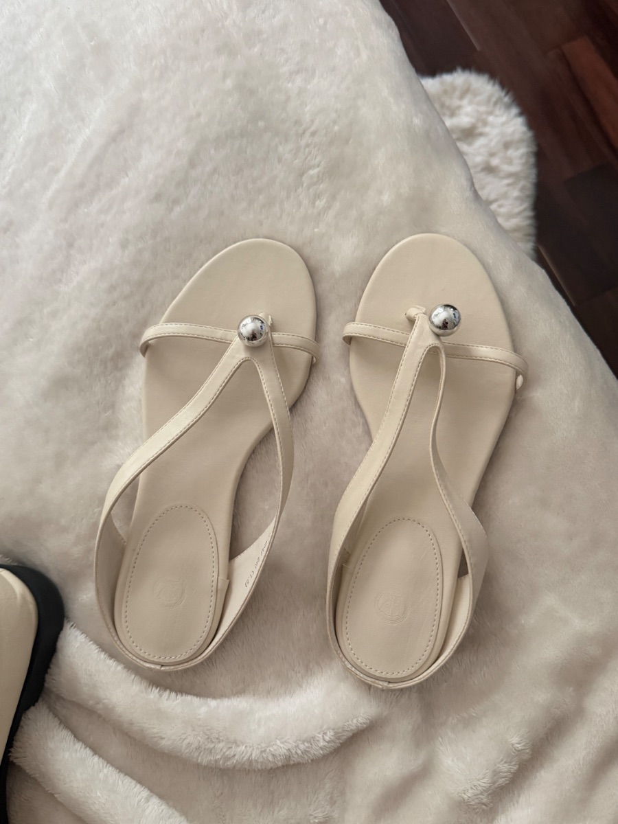 White Sandal with Silver Charm