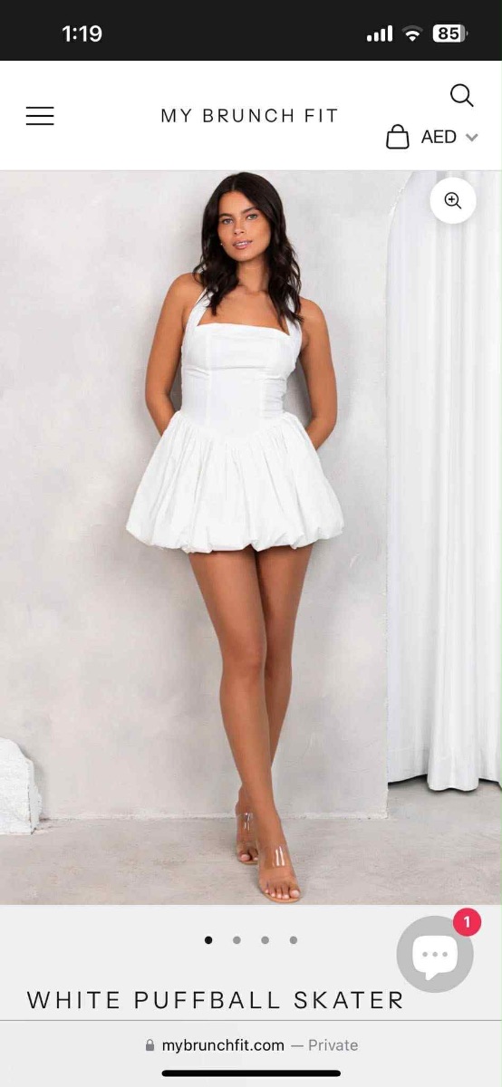 My Brunch Fit white mini bubble dress
