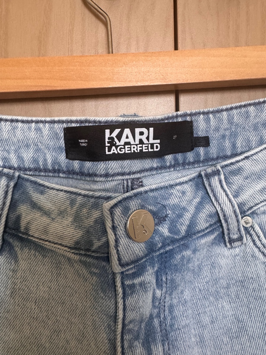 Karl Lagerfeld light wash denim shorts photo 3