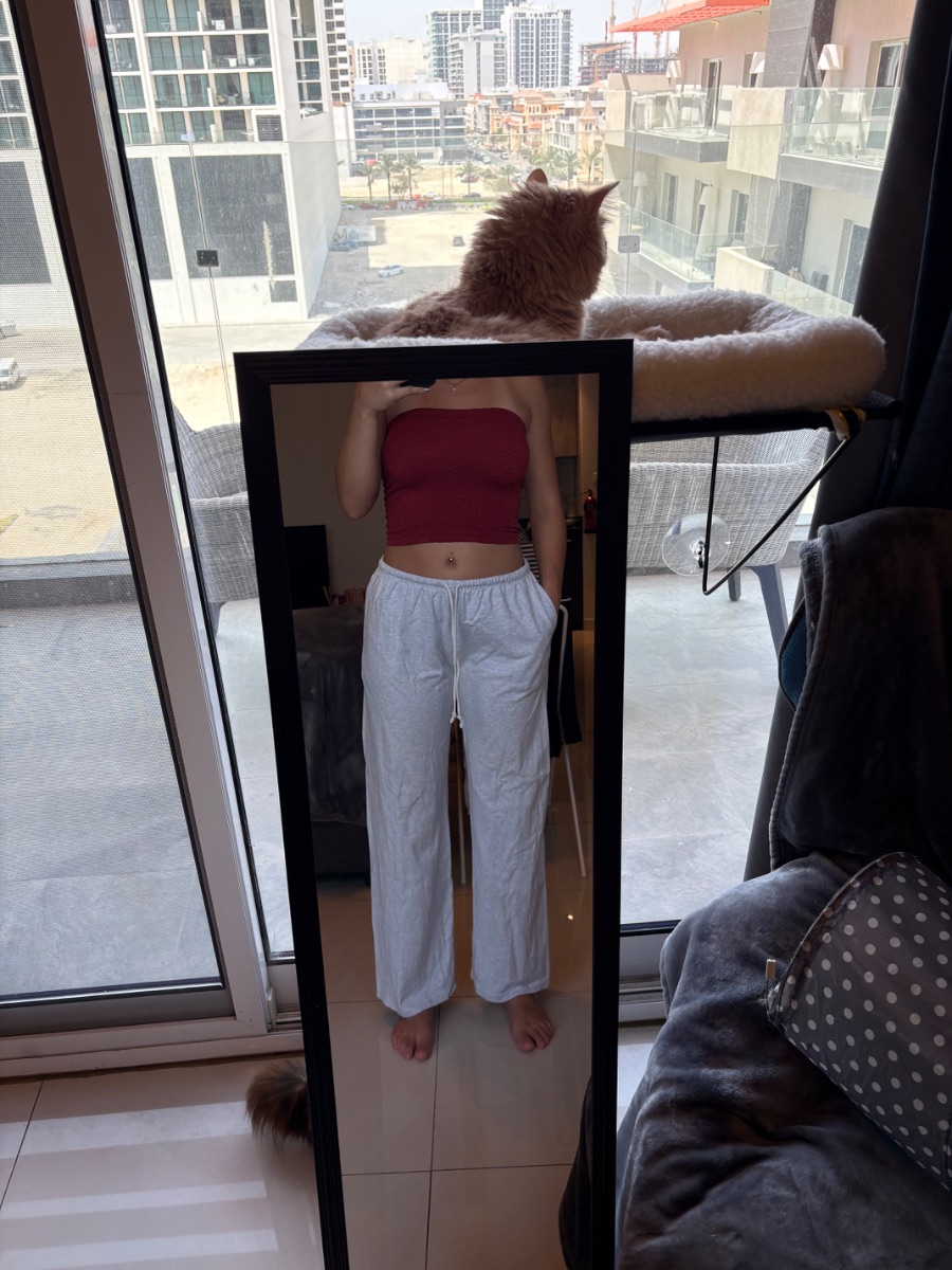 Brandy Melville grey marl drawstring straight leg joggers with pockets