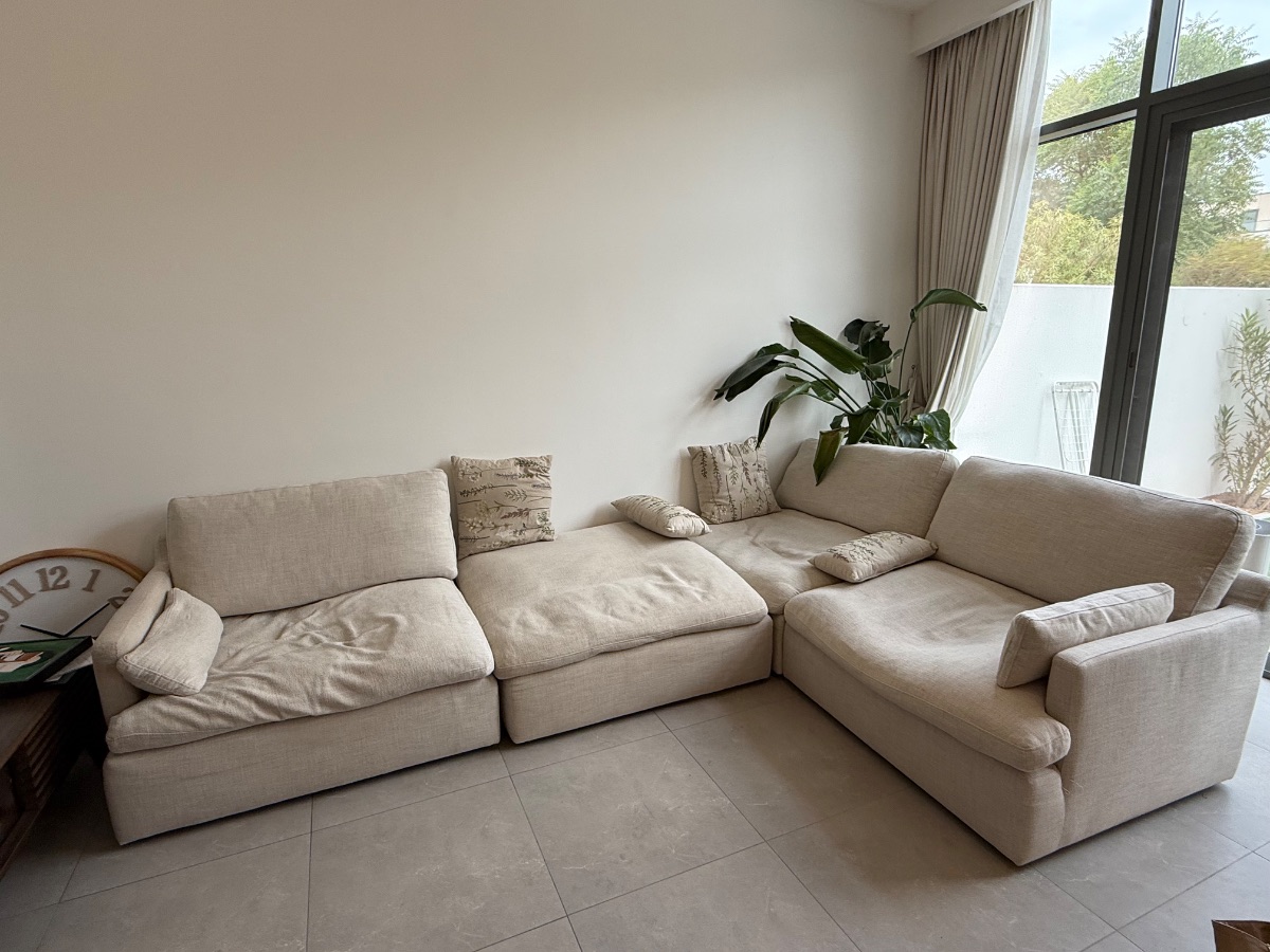 Home Centre Homecenter 3 SEATER + ottoman natural feather Sofa
