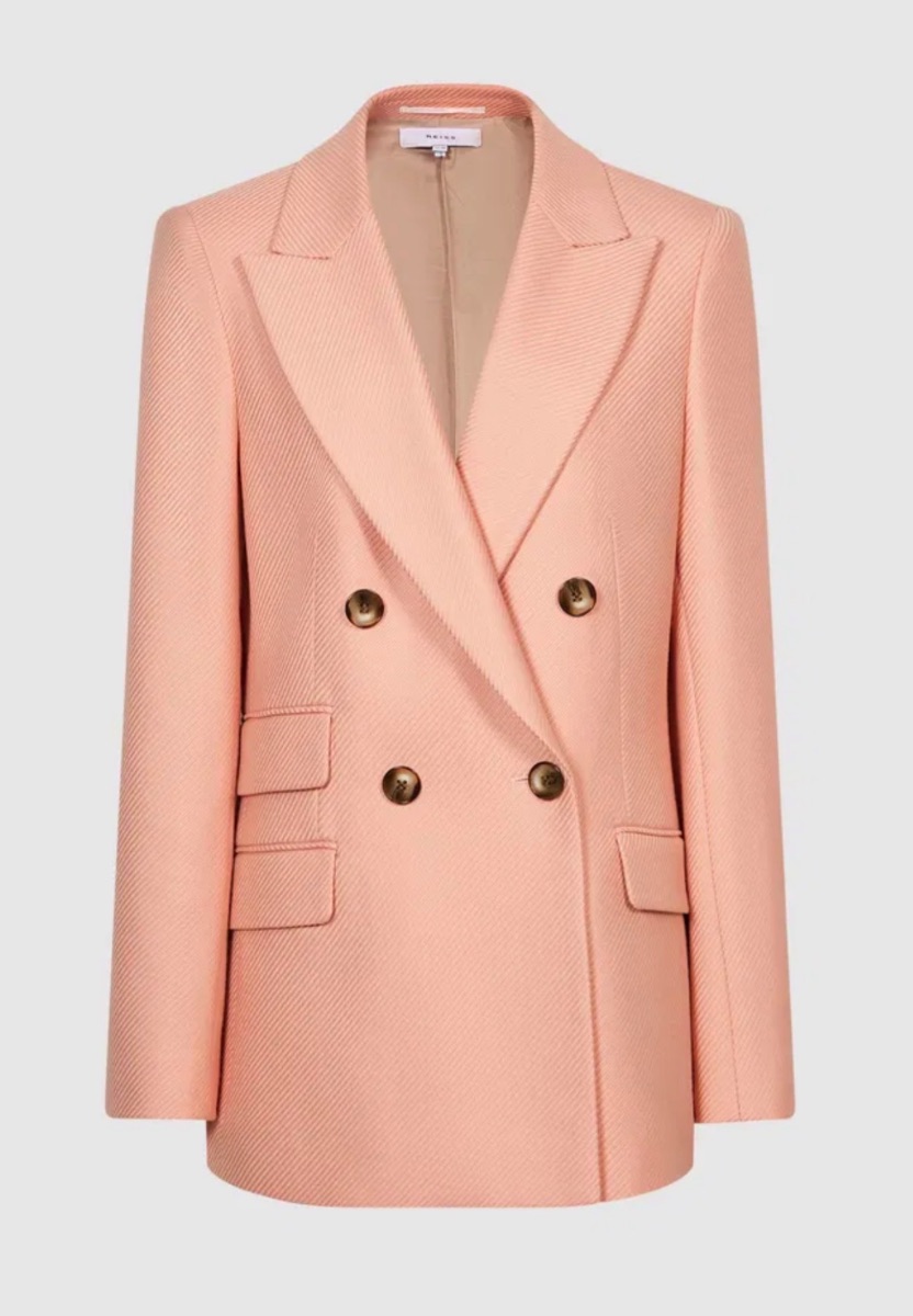 Brand New Reiss Pink Double-Breasted Blazer with Tags